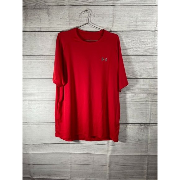 Under Armour - Men's Red Tech Light weight Athletic T-Shirt - Size XXL - Picture 1 of 5